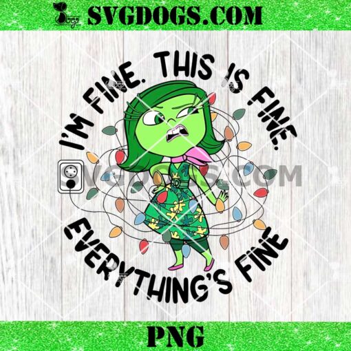 Disgust Inside Out 2 Christmas PNG, I’m Fine This is Fine Everything is Fine Disgus PNG