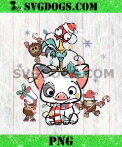 Disney Moana Christmas PNG, Cute Pua Hei Hei Kakamora Christmas PNG