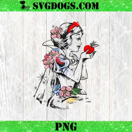 Disney Snow White Princess Sketch PNG, Snow White & the Seven Dwarfs Floral PNG