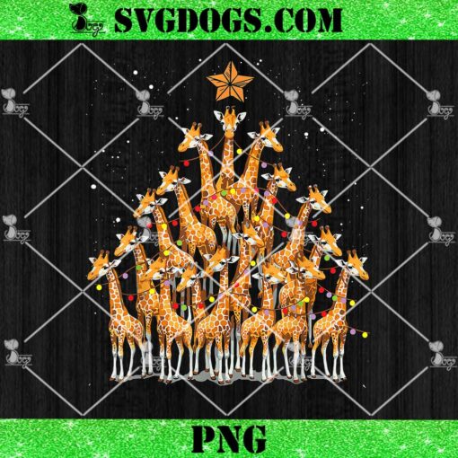 Giraffe Christmas Tree PNG, Giraffe Xmas Tree PNG