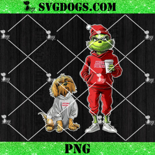 Grinch And Dog Arizona Cardinals Christmas PNG, NFL Arizona Football PNG