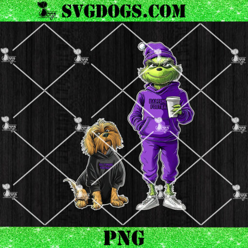 Grinch And Dog Baltimore Ravens Christmas PNG, NFL Baltimore Football PNG