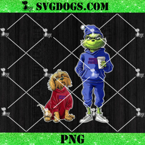 Grinch And Dog Buffalo Bills Christmas PNG, NFL Buffalo Football PNG