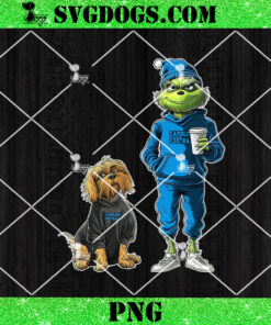 Grinch And Dog Carolina Panthers Christmas PNG, NFL Carolina Football PNG