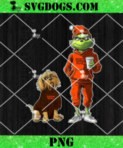 Grinch And Dog Cleveland Browns Christmas PNG, NFL Cleveland Football PNG