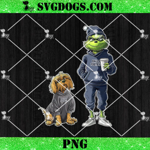 Grinch And Dog Dallas Cowboys Christmas PNG, NFL Dallas Football PNG