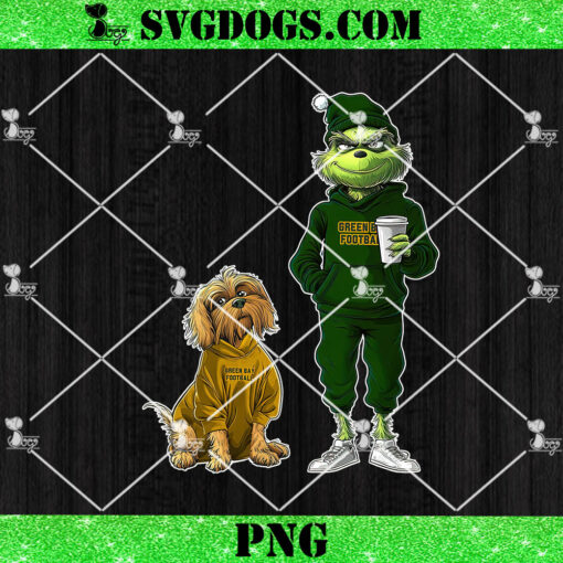 Grinch And Dog Green Bay Packers Christmas PNG, NFL Green Bay Football PNG