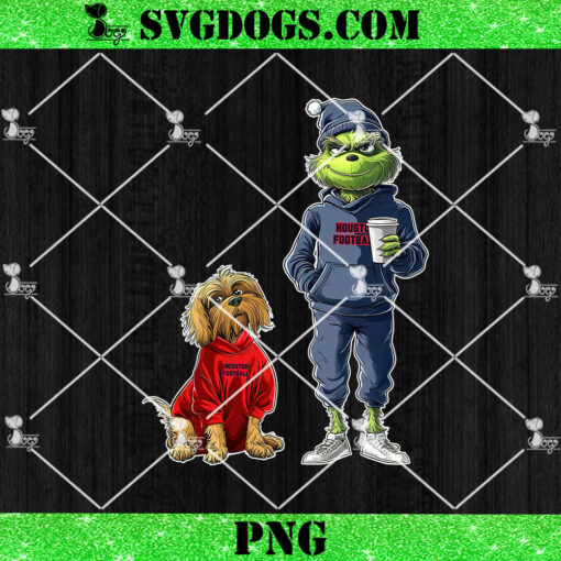 Grinch And Dog Houston Texans Christmas PNG, NFL Houston Football PNG