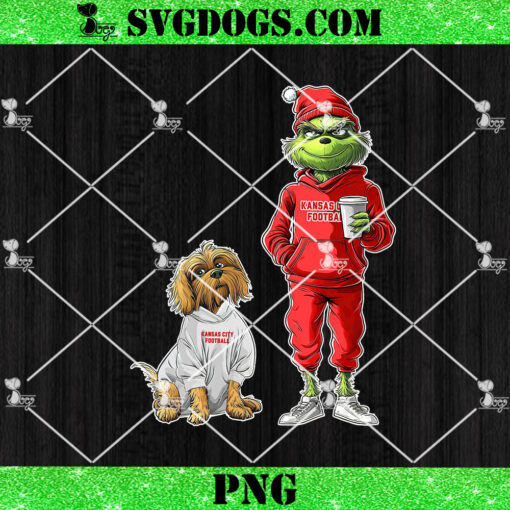 Grinch And Dog Kansas City Chiefs Christmas PNG, NFL Kansas City Football PNG