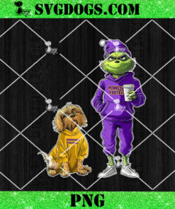 Grinch And Dog Minnesota Vikings Christmas PNG, NFL Minnesota Football PNG