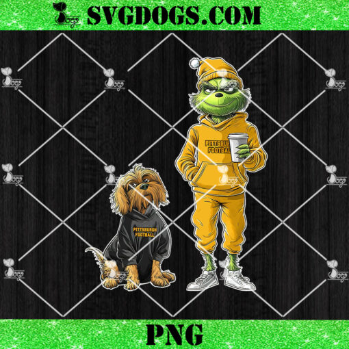 Grinch And Dog Pittsburgh Steelers Christmas PNG, NFL Pittsburgh Football PNG