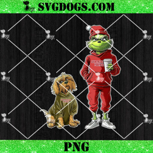 Grinch And Dog San Francisco 49ers Christmas PNG, NFL San Francisco Football PNG