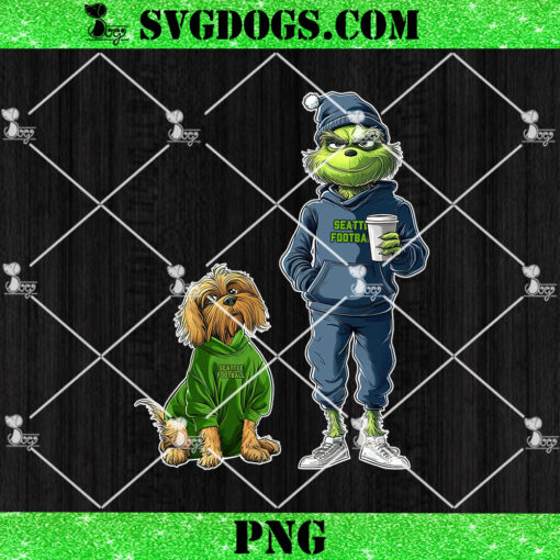 Grinch And Dog Seattle Seahawks Christmas PNG, NFL Seattle Football PNG