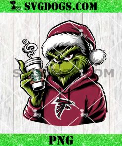 Grinch Atlanta Falcons Drink Starbucks PNG, Christmas Atlanta Falcons PNG