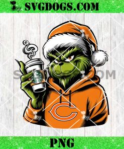 Grinch Chicago Bears Drink Starbucks PNG, Christmas Bears NFL PNG