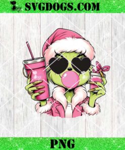 Grinch Christmas Blowing Bubble PNG, Christmas Grinchmas Santa Sunglasses PNG, Grinch Coffee PNG