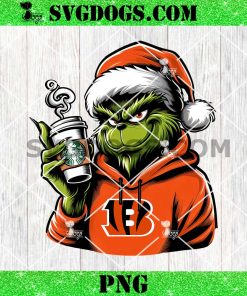 Grinch Cincinnati Bengals Drink Starbucks PNG, Christmas Bengals NFL PNG