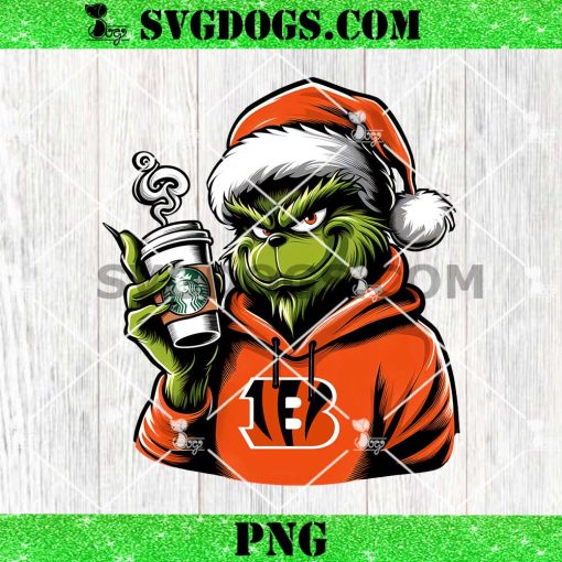 Grinch Cincinnati Bengals Drink Starbucks PNG, Christmas Bengals NFL PNG