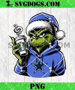 Grinch Dallas Cowboys Drink Starbucks PNG, Christmas Dallas Cowboys NFL PNG