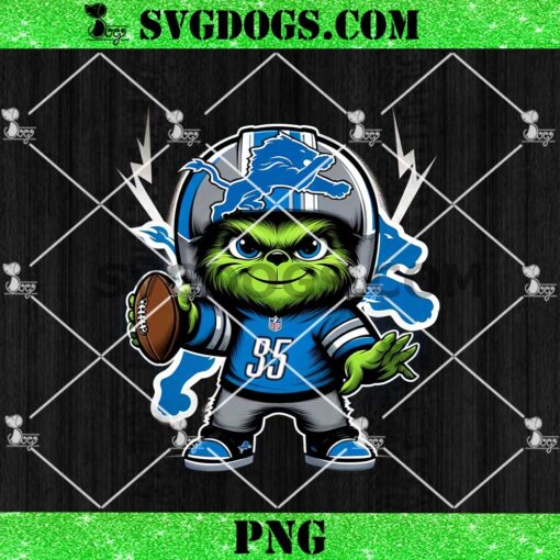 Grinch Detroit Lions NFL Helmet PNG, Baby Grinch Football Detroit Lions PNG