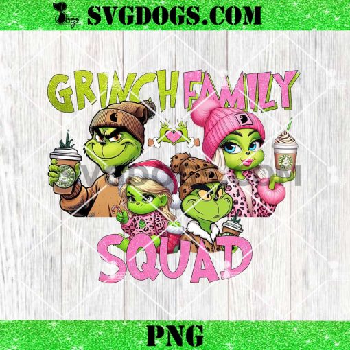 Grinch Family Squad PNG, Leopard Grinch Coffee PNG