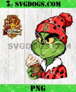 Grinch Gryffindor PNG, Harry Potter Grinch Boujee Drink Coffee PNG, HP Grinch Christmas PNG