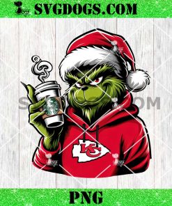 Grinch Kansas City Chiefs Drink Starbucks PNG, Christmas KC Chiefs NFL PNG