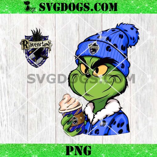 Grinch Ravenclaw PNG Bundle, Harry Potter Leopard Grinch Drink Coffee PNG, Ravenclaw Grinch Christmas PNG