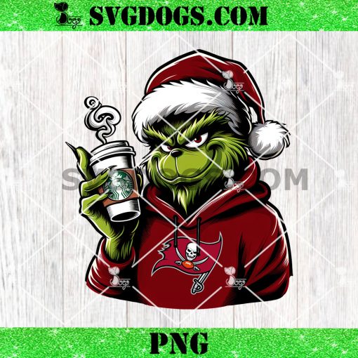 Grinch Tampa Bay Buccaneers Drink Starbucks PNG, Christmas Santa Buccaneers NFL PNG