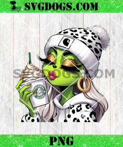 Grinchmas Blend Leopard PNG, Bougie Grinch Girl Coffee PNG