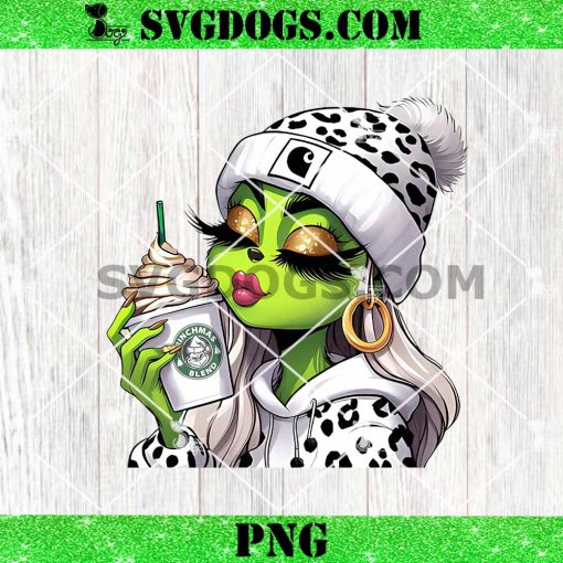 Grinchmas Blend Leopard PNG, Bougie Grinch Girl Coffee PNG