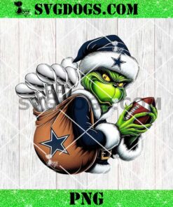 Grinchmas Dallas Cowboys PNG, Grinch Football PNG, Santa Cowboys NFL PNG