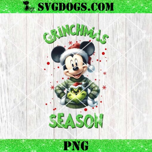 Grinchmas Season Disney Mickey Ugly PNG, Disney Mickey Mouse Christmas PNG