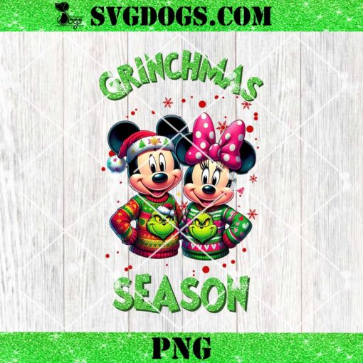 Grinchmas Season Mickey Minnie Ugly PNG, Disney Grinch Christmas PNG