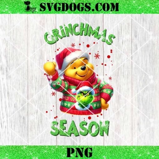 Grinchmas Season Winnie the Pooh Ugly PNG, Disney Winnie the Pooh Grinch Christmas PNG