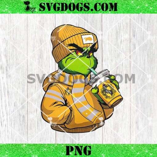 Harry Potter Hufflepuff Grinch PNG, Hogwarts Harry Potter PNG, Bougie Grinch HP Drink Coffee PNG