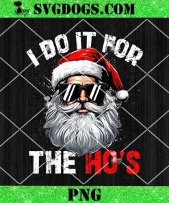 I Do It For The Hos PNG, Funny Inappropriate Christmas Santa Face PNG