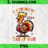 Donald Trump Winner Winner Chicken Dinner PNG, President Trump 47 PNG, Thanksgiving Trump PNG