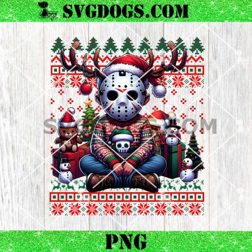 Jason Voorhees Christmas Ugly Sweater PNG, Horror Santa Christmas PNG