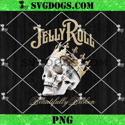 Jelly Roll Beautifully Boken Skull PNG, Jelly Roll Tour PNG