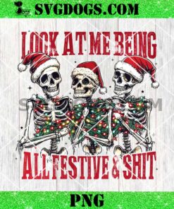 Look At Me Being All Festive And Shit PNG, Skeleton Christmas PNG, Santa Skull PNG