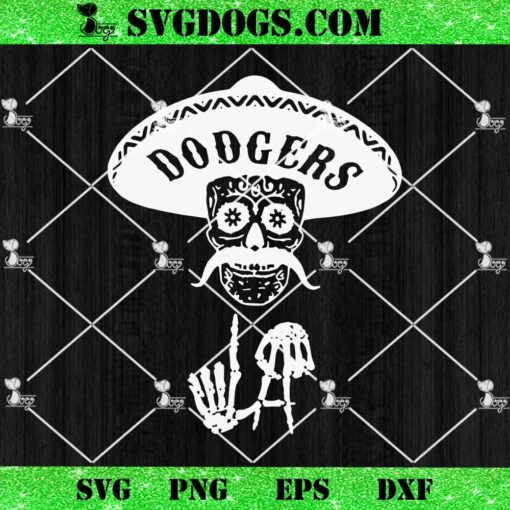 Los Angeles Baseball Sugar Skull SVG, Skull Dodgers SVG PNG