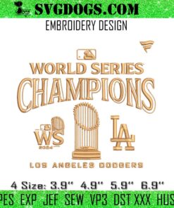 Los Angeles Dodgers World Series Champions Embroidery