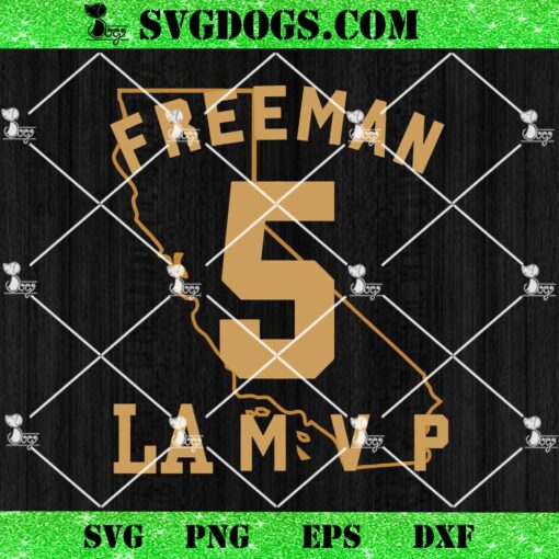 Los Angeles Freddie Freeman 5 Baseball MVP SVG, Los Angeles Dodgers SVG PNG