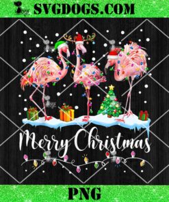 Merry Christmas Flamingo Santa Hat PNG, Flamingo Xmas PNG