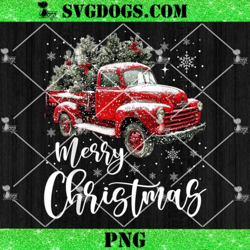 Merry Christmas Red Truck PNG, Family Matching Christmas PNG