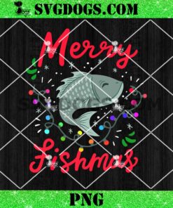 Merry Fishmas PNG, Christmas Fishing PNG