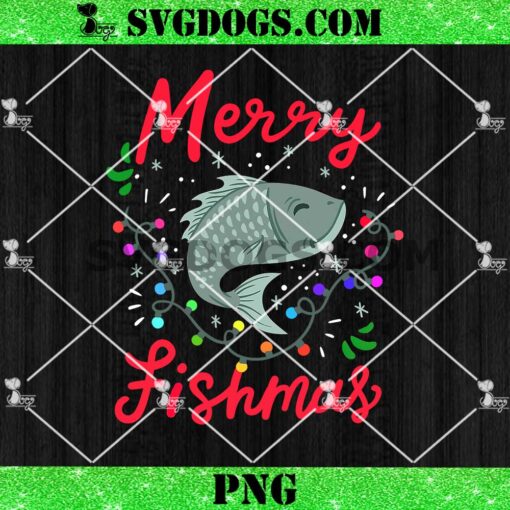 Merry Fishmas PNG, Christmas Fishing PNG