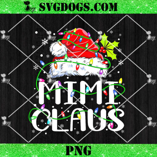 Mimi Claus PNG, Christmas Lights Family PNG