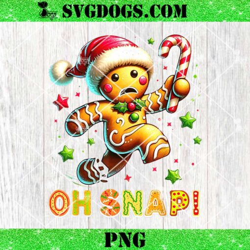 Oh Snap Gingerbread Christmas PNG, Candy Cane Xmas Christmas PNG